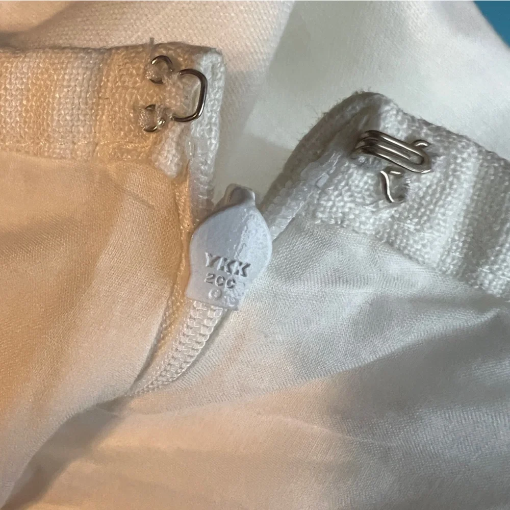 Talbots Size 20 100% Linen Cream Color Lined Skirt Hook & Eye & Zipper Closure